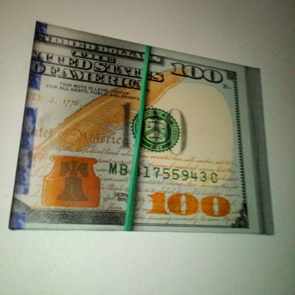 18×24 Hundred Dollar Money Wad Canvas Print